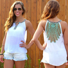 Women Lady Beach Casual Sexy Casual Vogue Backless Floral Sleeveless Top Vest Tank Cami Teee Blouse T-Shirt J4U66