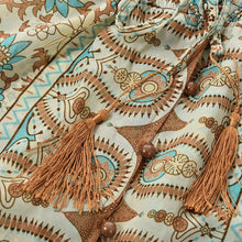 Women Lady  Long Sleeve Beach Boho V Neck Floral Split Long Maxi Sundress Dress J4U66