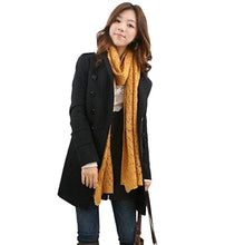 Women Lapel Windbreaker Double Breasted Long Parka Woolen Coat Trench Outwear Work Jacket  J4U66