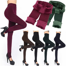 Women Leggings Casual Warm Faux Jeggings High Elastic Thick Slim Fitness Pants J4U66