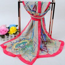 women long bohemian chiffon scarf lady floral beach shawl wraps cute bufandas pashmina elegant thin voile scarves J4U66