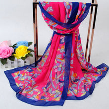 women long bohemian chiffon scarf lady floral beach shawl wraps cute bufandas pashmina elegant thin voile scarves J4U66