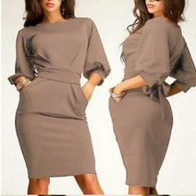 Women Long Sleeve Bodycon Dress Clubwear Formal Evening OL Mini Dresses  J4U66