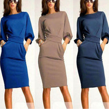 Women Long Sleeve Bodycon Dress Clubwear Formal Evening OL Mini Dresses  J4U66
