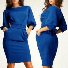 Women Long Sleeve Bodycon Dress Clubwear Formal Evening OL Mini Dresses  J4U66