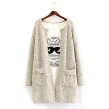 Women Long Sleeve Cardigan Knitted Jacket Sweater Coat Knitwear Overcoat P1 J4U66