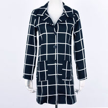 women long sleeve plaid v neck slim punk style casual windbreaker trench J4U66