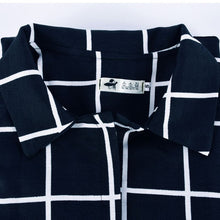 Long Sleeve Plaid V-neck Slim Punk Style Casual Windbreaker Trench J4U66
