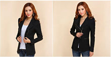 women long sleeve zipper suit coat polo neck solid casual suit jacket blazer tops J4U66
