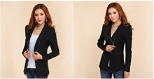Long Sleeve Zipper Suit Coat POLO Neck Solid Casual Suit Jacket Blazer Tops J4U66