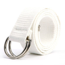 Men Canvas Waist Belts Double Rings Buckle Waistband Strap Belts 10 Colors J4U66