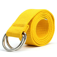 Men Canvas Waist Belts Double Rings Buckle Waistband Strap Belts 10 Colors J4U66