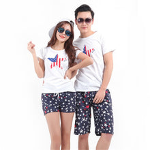 Women Men Lovers Couple Dots Short Pants Beach Board Shorts Black  J4U66