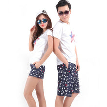 Women Men Lovers Couple Dots Short Pants Beach Board Shorts Black  J4U66