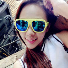Women Men Unisex Sunglasses Plastic Frame Eyeglasses Goggles Reflective Sun Glasses lunette de soleil J4U66