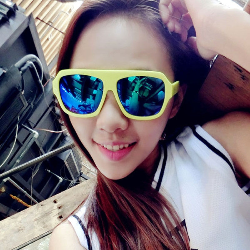 Women Men Unisex Sunglasses Plastic Frame Eyeglasses Goggles Reflective Sun Glasses lunette de soleil J4U66