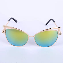 Women Metal Frame Sexy Cat Eye Sunglasses Coating Vintage Sun Glasses Oculos de grau Femininos UV400 LY6 J4U66