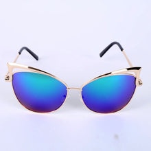 Women Metal Frame Sexy Cat Eye Sunglasses Coating Vintage Sun Glasses Oculos de grau Femininos UV400 LY6 J4U66