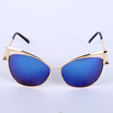 Women Metal Frame Sexy Cat Eye Sunglasses Coating Vintage Sun Glasses Oculos de grau Femininos UV400 LY6 J4U66