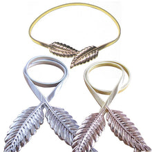 Metal Leaves Elastic Chain Stretch Waist Belt Strap Diamante Waistband P16 J4U66