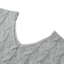 women midi twist knitted pink sweater gray v neck pullover long sleeve split high low hem loose dress knit maglioni donna J4U66