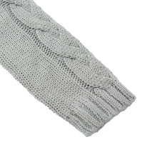 women midi twist knitted pink sweater gray v neck pullover long sleeve split high low hem loose dress knit maglioni donna J4U66