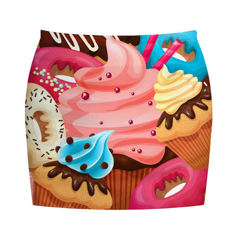 women 3d printed 1 patterns tight bodycon mini skirts stretch short pencil skirt womens J4U66