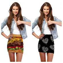 3D Printed 18 Patterns Tight Bodycon Mini Skirts Stretch Short Pencil Skirt Womens 1PY J4U66