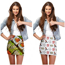 women 3d printed 1 patterns tight bodycon mini skirts stretch short pencil skirt womens J4U66