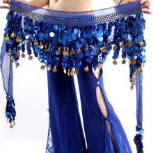 Women New Belly Dance Costume Hip Scarf Wrap Sequins Belt 58 Coins Chiffon Skirt  J4U66