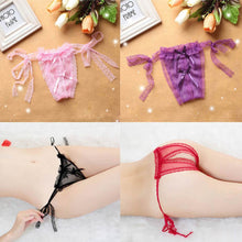 Women Open Crotch Slipknot Lace Thongs G-string Lingerie Underwear V-string J4U66