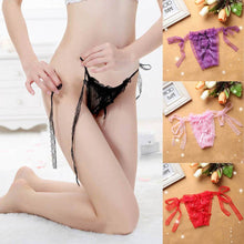 Women Open Crotch Slipknot Lace Thongs G-string Lingerie Underwear V-string J4U66