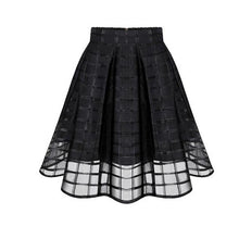 Women Organza Midi Skirts Style Elastic High Waist Zipper Ladies SkirtPleated A Line Tulle Skirts J4U66