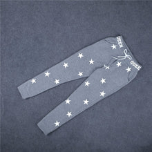 Women Pants Star Printed Lady Bottoms Waistband Tracksuit Drawstring Pants Pink Grey trousers J4U66