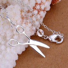 Women Pendant Necklaces Silver Plated 18in Scissors Shaped Necklaces Women Jewelry  J4U66