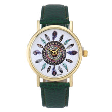 Women Polka Dot Dial Quartz Trend Leather Strap Bracelet Analog Watch J4U66