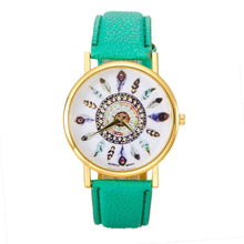 Women Polka Dot Dial Quartz Trend Leather Strap Bracelet Analog Watch J4U66