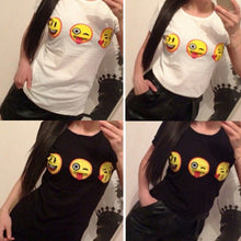 Women Print 3D Emoji t shirts Smiley Emotion Lovely Funny Cartoon T-Shirt Short Sleeve Tops Tee for School Girls J4U66