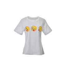 Women Print 3D Emoji t shirts Smiley Emotion Lovely Funny Cartoon T-Shirt Short Sleeve Tops Tee for School Girls J4U66