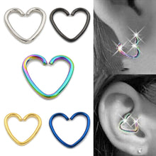 Women Punk Ear Cuff Wrap Heart Clip On Earring 5 pc Non Piercing Women Jewelry J4U66