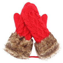 women ragwool rag wool gloves hang neck mittens knitted warm fur glove 11 colors J4U66