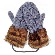 women ragwool rag wool gloves hang neck mittens knitted warm fur glove 11 colors J4U66