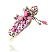 Women Rhinestone Two Butterflies Hair Barrette Clip Hairpin Style J4U66