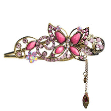 Women Rhinestone Two Butterflies Hair Barrette Clip Hairpin Style J4U66