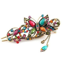 Women Rhinestone Two Butterflies Hair Barrette Clip Hairpin Style J4U66