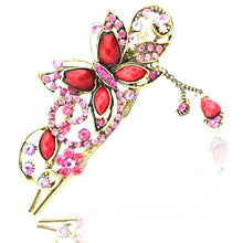 Women Rhinestone Two Butterflies Hair Barrette Clip Hairpin Style J4U66