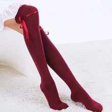 women ribbon bow boot stocking thigh high over knee thigh high long stockings J4U66
