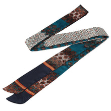 women satin skinny scarf double layered vintage prints elegant versatile scarf ladies plaid scarf ladies narrow scarves feminino J4U66
