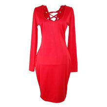 Women Sexy Bodycon Bandage Dress Backless Drawstring Hip Wrap Long Sleeve Dresses J4U66