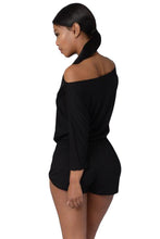 women sexy jumpsuits slash neck off shoulder rompers three quarter sleeve bodysuit casual sexy playsuit bodysuit clubwear J4U66